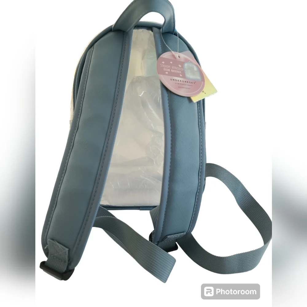 Under One Sky Clear Backpack Blue Trim